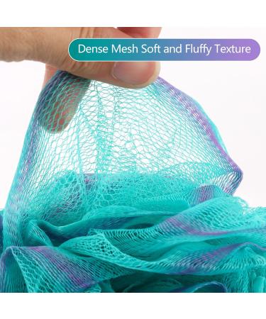 BTYMS Loofah Sponge Set of 4 - Exfoliating Shower Poufs for Body Wash & Bath Scrubbing | 60 Gram Bath Scrunchies - Buy Online on GoSupps.com