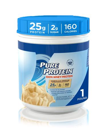Pure Protein 100% Whey Protein Vanilla Cream 1 lb (453 g)