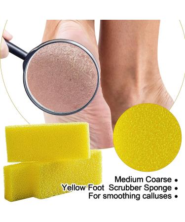 140 Pcs Disposable Foot Pumice Stone Scrubber Pads for Callus Removal | Pedicure Exfoliator Sponge for Hard Skin & Heels - Yellow - Buy Online on GoSupps.com