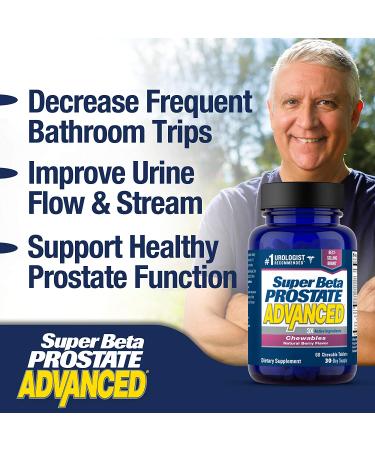 Super Beta Prostate Advanced Chewables - Urologist Recommended - Promote Sleep & Prostate Health - Reduce Bathroom Trips - 1-Bottle (60 Chews) - Buy Online on GoSupps.com