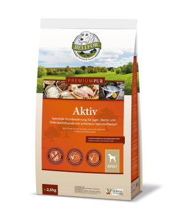 Gluten-free Sporting Dog Food - Premium Pur AKTIV from Bellfor - 2.5 kg. Grain-free, protein-rich dog food for active and working dogs.
