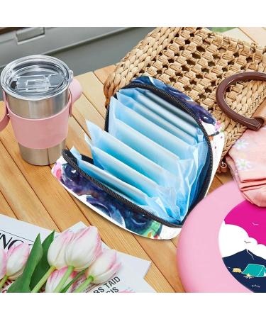 Stylish Menstruation Pad Bag with Zipper | Women's Napkin & Tampon Collection Bag - Cute French Bulldog Watercolor Design - Buy Online on GoSupps.com