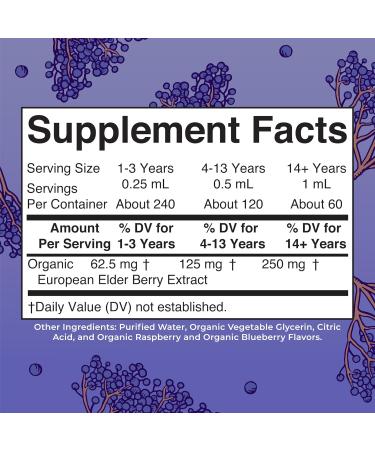 MaryRuth Organics Elderberry Syrup Extra Strength USDA Organic Elderberry Sugar Free Adults & Kids Immune Support Supplement for Ages 1+ Clean Label Project Verified Vegan Gluten Free 2 Fl Oz 1 Fl Oz (Pack of 1) - Buy Online on GoSupps.com