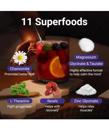 MoonBrew Nighttime Magnesium Sleepy Berry Smoothie Natural Sleep Aid Drink Mix for Adults - Calming Melatonin-Free Sleep Support with L-Theanine Chamomile & Zinc Glycinate - 25 Servings 1 Pack - Buy Online on GoSupps.com