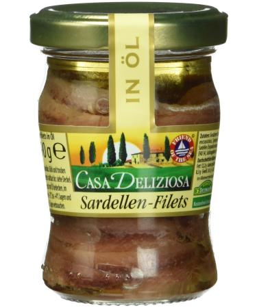 Casa Deliziosa anchovy fillets stretched in oil (1 x 90 g) 1 90 g (1 pack)