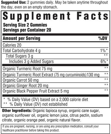 MegaFood Turmeric Inflammation Response Gummies - 40 Count | Natural Anti-Inflammatory Support - Buy Online on GoSupps.com