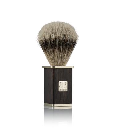 A.P.Donovan - shaving brush with Silberspitz Dachshaar |Gem wood handle with new silver caps |100% (hand) made in Germany |"Equals" from the LSONE series (Wenge)