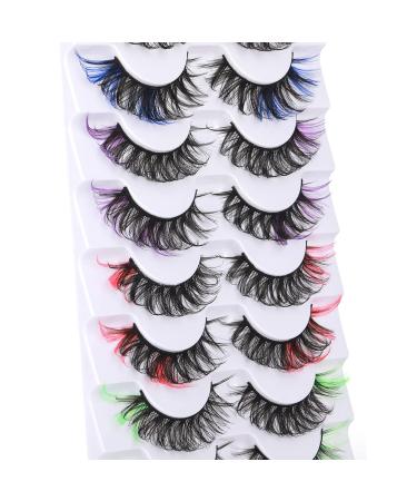 Colored 5D Mink False Eyelashes - 8 Pairs by GODDVENUS | D Curl Strip Lashes for Natural Wispy Look and Salon Perfect Results - Buy Online on GoSupps.com