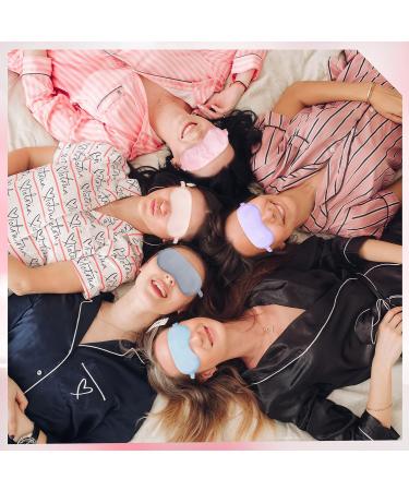 12 Pcs Sleeping Mask Set - Plush and Silk Eye Covers for Sleepover - Adjustable Blindfolds for Men and Women - Light Color - Buy Online on GoSupps.com