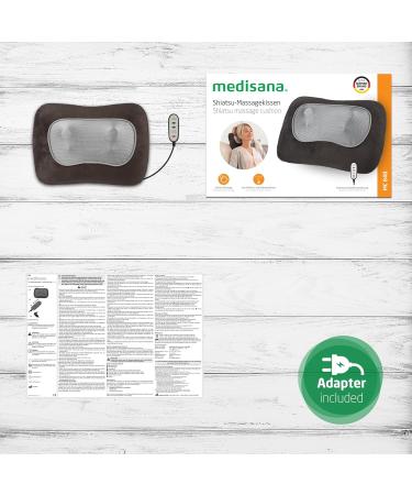 Medisana MC 840 Shiatsu Massage Pillow - Heated Neck Shoulder & Back Massager with Remote Control & Red Light Function | Ideal for Relaxation - Buy Online on GoSupps.com