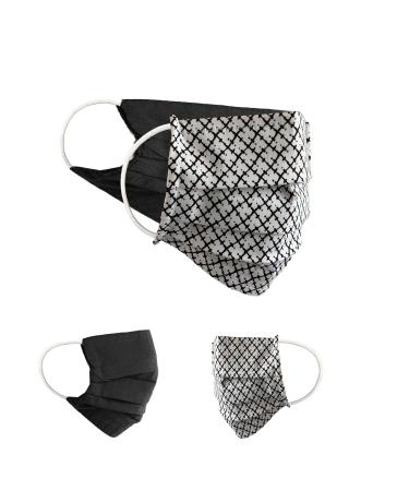 BAF Community Masks 2 via Pack Set Unisex makeshift mask Wendbar Mundschafts Mask and nose protection turning mask with motif cotton bci washable 1 piece (2 pack) white/black-5