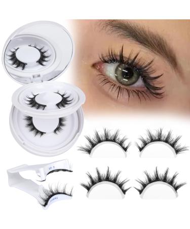 Magnetic Eyelashes Cat Eye Wispy Lashes Magnetic False Eyelashes with Applicator No Glue Needed Natural Strip Lashes Durable 1 Pair Magnetic Lashes