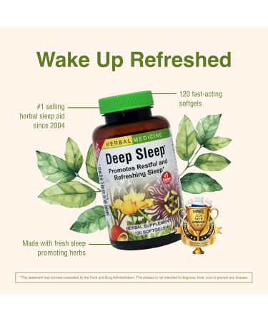Herbs Etc. Deep Sleep Softgels - Herbal Sleep Support Supplement - Rest & Calming Support with Passionflower Chamomile & Lemon Balm - 120 Softgels (120 Servings) - 2 Pack 120 Count (Pack of 2) - Buy Online on GoSupps.com