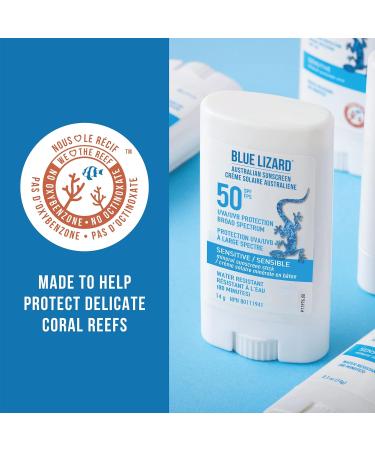 Blue Lizard Senstive SPF 50 Lotion Mineral Sunscreen Bundle (Pack of 2) & Sensitive Sunscreen Stick - 50 SPF + - 14g Sunscreen + Sensitive Sunscreen Stick - Buy Online on GoSupps.com