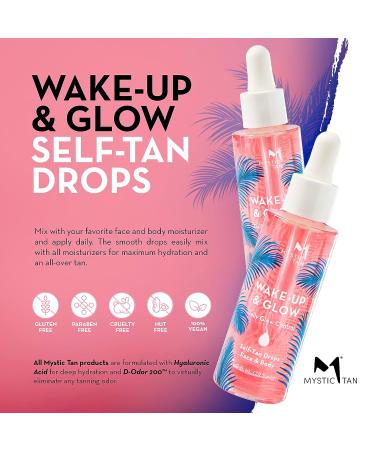 Mystic Tan Wake-Up & Glow Daily Self Tan Drops 1.0 fl. oz - Achieve Natural Glow - Buy Online on GoSupps.com