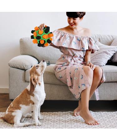 Larimu Sniffing Ball for Dogs | Interactive Portable Toy for Small & Medium Dogs - Orange & Black Red & Green - Buy Online on GoSupps.com