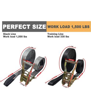 57 ft LongLC Slackline Kit with Training Line | Arm Trainer, Tree Protectors, Ratchet Cover and Carry Bag | Tight Rope Slackline for Backyard | Ideal for Kids, Adults - Buy Online on GoSupps.com