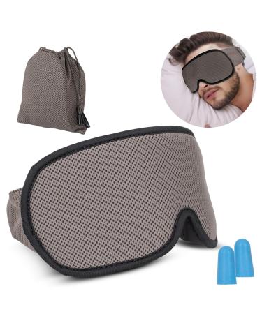 Modern Advantage 3D Sleeping Eye Mask with Earplugs 100% Light Blocking Sleep Mask for Men Women Cool Sports Fabric Eye Cover for Sleeping Travel Nap and Yoga Breathable & Adjustable Design