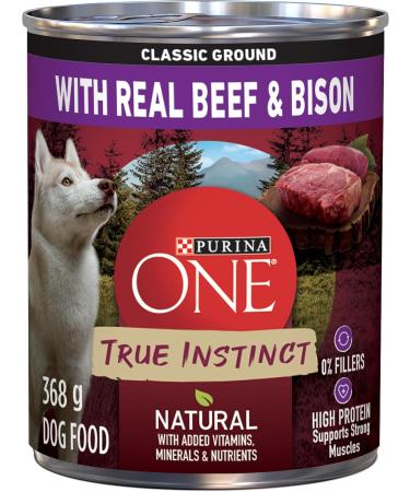 Purina ONE Classic Ground True Instinct Wet Dog Food Beef & Bison - 368 g Can (12 Pack) & Classic Ground True Instinct Wet Dog Food Chicken & Duck - 368 g Can (12 Pack) PET_FOOD + PET_FOOD 00055800409058 - Buy Online on GoSupps.com