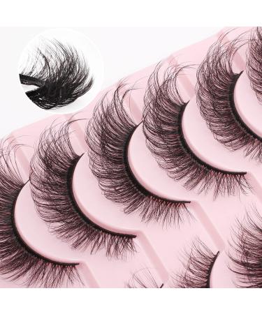 MilyBest 20mm Cat Eye False Eyelashes 10 Pairs - Fluffy Wispy D Curl Volume Natural Look Sets - Faux Mink A-Cat Eye Strip Lashes - Buy Online on GoSupps.com