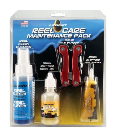 Ardent Freshwater Reel Care Maintenance Pack/Long-Lasting Protection and Clean/Includes Multi-Tool, Reel Butter Grease, Reel Kleen Cleaner, and Reel Butter Oil