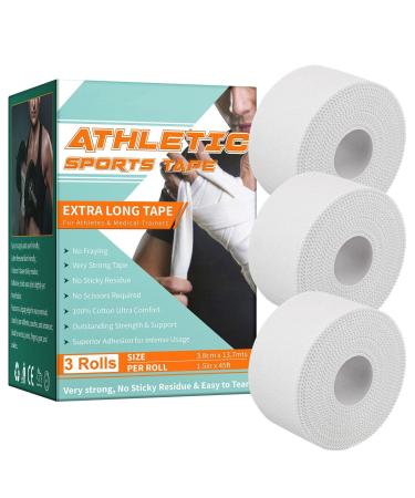 Bandage Tape Wrap | Kinesiology Tape for Sports Athletes | 1.5inchx45ft Cotton Elastic Athletic Tape Latex Water Resistant Blister Prevention Tape