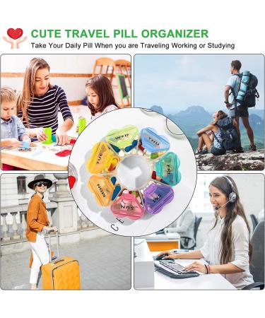 Cute Large Weekly Pill Organizer - 7 Day Travel Pill Box for Vitamins & Supplements - Buy Online on GoSupps.com