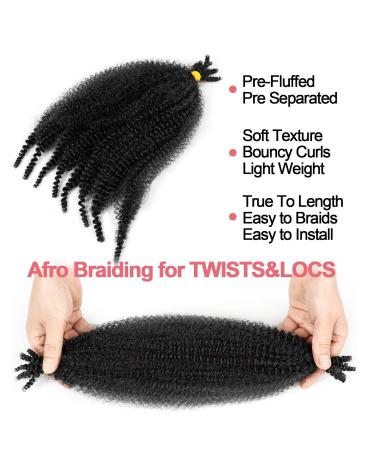 BATISI Afro Twist Braiding Hair 12 Inch 2 Pack - Pre-Separated Marley Twist Hair for Black Women - Pre-Fluffed Kinky Spring Twist Hair - Faux Locs & Wrapping Hair - 1b Black (Pack of 2) - Buy Online on GoSupps.com