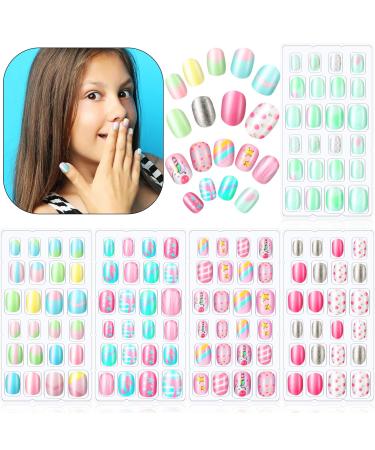 False Nails Kids Cute Nail Tips Baby Pink Full Cover Acrylic Fake Art For  Girls Children From Heheda2, $34.84 | DHgate.Com