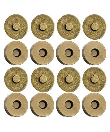 20 Set Magnetic Snaps, Purse Magnetic Bag Fastener Clasp Magnetic Button Replacement Kit for Sewing, DIY Craft, Purses, Bags, Clothes, Leather (Bronze 18MM)
