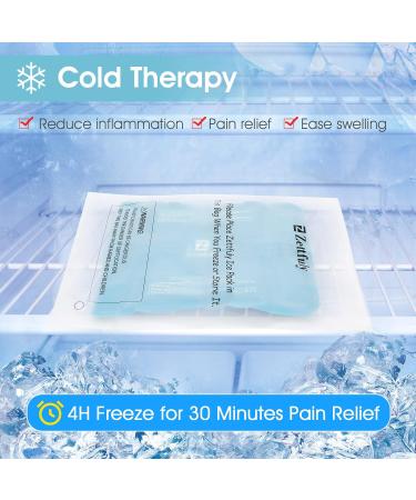 Zettfuly Knee Ice Pack Wrap - Cold Compression Therapy for Knee Pain Relief, Swelling, Bruises - Reusable Gel Instant Cold Pack for Injuries - Buy Online on GoSupps.com