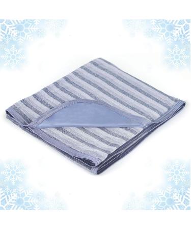 Premium Cooling Blanket for Hot Sleepers | Lightweight Breathable Summer Blanket | 50x70 Navy Blue Stripe Throw XL | Ideal for Night Sweats & Menopause - Buy Online on GoSupps.com