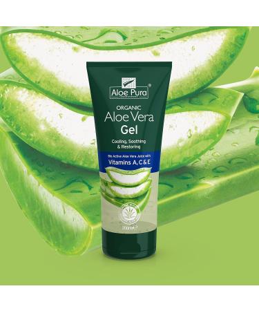 Aloe Pura Organic Aloe Vera Gel with Vitamin's A C and E Natural Vegan Cruelty Free Paraben and SLS Free Soothing Restoring 200 ml With vitamins A C & E 200 ml (Pack of 1) - Buy Online on GoSupps.com