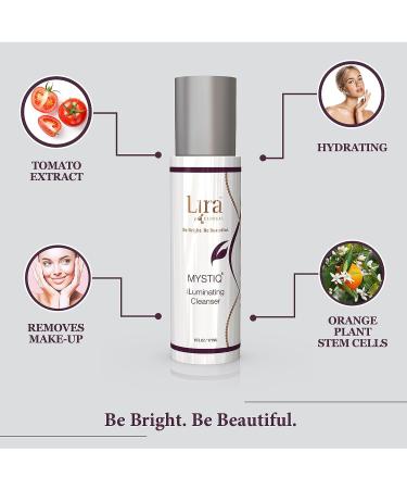 Lira Clinical Mystiq iLuminating Cream Cleanser - Hydrating Facial Wash with Plant Cells, Tomato Extract, Vitamin C & E - 6 fl oz - Buy Online on GoSupps.com