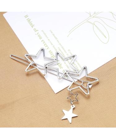 Aneneiceera Hollow Out Star Hair Clip Silver Hair Barrette Tassel Hair Pin Headpieces Decorative Hair Pins Headwear Bride Hair Accessories for Women and Girls (Silver) - Buy Online on GoSupps.com