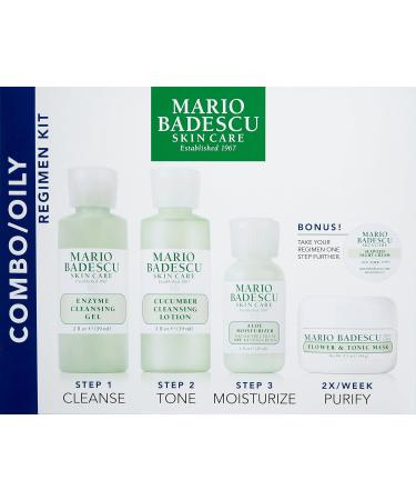 Shop Mario Badescu Combo/Oily Regimen 5 Piece Kit | Skincare Gift Set with Cleansing Gel Lotion & More | International Shipping Available - Buy Online on GoSupps.com