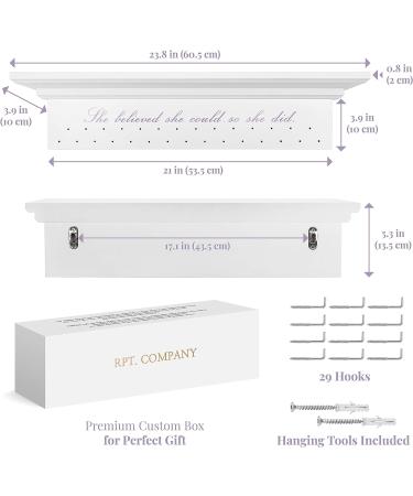 Medal Hanger & Trophy Shelf & Ribbon Holder for Girls - 2FT Simple Design Rack with Strong Hooks - Displaying Awards from Sports with Motivational Phrase - Buy Online on GoSupps.com
