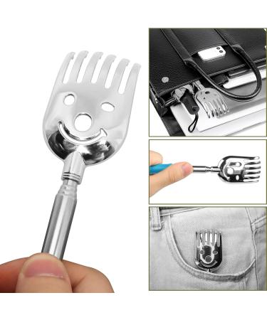 Cerrxian 5 Series Telescopic Back Scratcher & Massager - Portable & Extendable Silver Tool for Adults Kids & Pets - Soft Rubber Tines - Buy Online on GoSupps.com