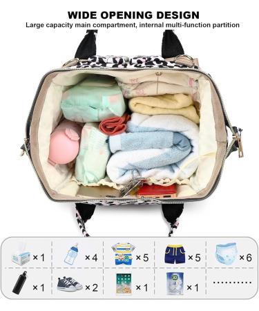 Mimfutu Baby Diaper Backpack | Stylish Leopard Diaper Bag for Moms | International Shipping Available - Buy Online on GoSupps.com
