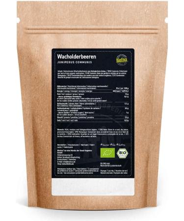 Biotiva Juniper Berries Whole Organic 250g - bot. Juniperus - for Seasoning Food and preparing Tea - Controlled and Bottled in Germany - Buy Online on GoSupps.com