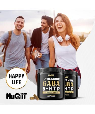 3in1 GABA Supplements 750mg | L-Theanine 200mg & 5-HTP | Brain Health & Mood Support | 90 Capsules - Buy Online on GoSupps.com