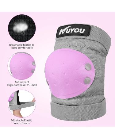 Kids Toddler Roller Skating Protective Gear Set - Knee Pads, Elbow Pads, Wrist Guards - Purple - Ages 4-13 - Buy Online on GoSupps.com