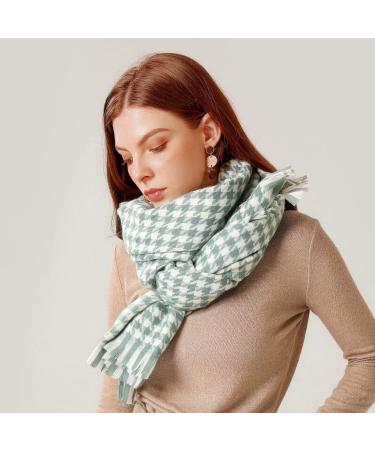 HANXIULIN Women's Warm Triangle Scarf - Black & Green Long Triangle Scarves with Buttons | One Size - Perfect for All Seasons - Buy Online on GoSupps.com