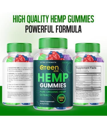 (3 Pack) Green Acre Hemp Gummies - Official Formula - Green Acres Advanced Strength Performance Hemp Blend Formula Big Size Green Acre Hemp Gomitas with 25mg Hemp Great Taste 1500mg (180 Gummies) - Buy Online on GoSupps.com