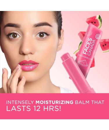 FACES CANADA Color Lip Balm - Watermelon 02 4.5g | Pink Tint | 12HR Moisture | SPF 15 | Shea Butter Vitamin C & E Enriched | Hydrating & Nourishing For Dry Chapped Lips | Softens Lips - Buy Online on GoSupps.com