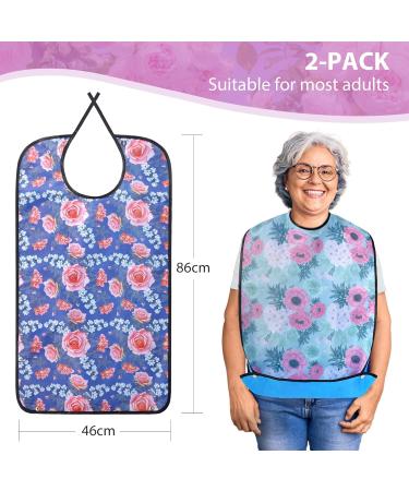 Baypify Adult Bibs for Seniors Waterproof Aprons for Adults for Men and Women Washable and Reusable Clothing Protectors with Mud Flaps Pink XL - Buy Online on GoSupps.com