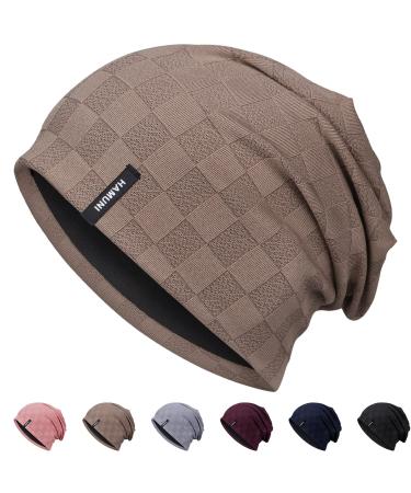 Slouch beanie hat for men thin and light jacquard jersey beanies chemo headgear hats running hat hat slouchy baggy beanie beanie beanie beanie beanie beanie beanie beanie bean summer summer hats unit size coffee