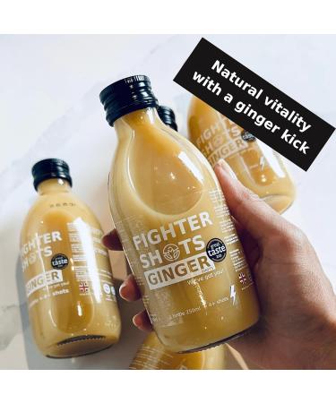 Fighter Shots Ginger Dosing Bottles (6x250ml/24+ Shots) | Immune Support & Energy Boost | 100% Natural Fresh Ginger Shots - Buy Online on GoSupps.com