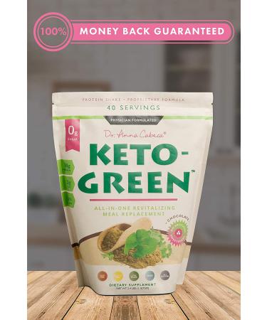 Keto Green Chocolate Protein Shake - Vegan Ketogenic Powder, Lactose-Free, Supports Digestive Health, Natural Detox (15 Servings) - Buy Online on GoSupps.com