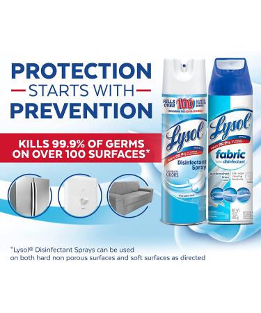 Lysol Disinfectant Spray + Fabric Sanitizing 3-Pack: Crisp Linen & Sundrenched Linen - 19 oz x 2 + 15 oz - Antibacterial & Deodorizing - Buy Online on GoSupps.com